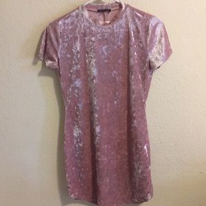 Charlotte Russe As You Wish Blush Velvet Dress